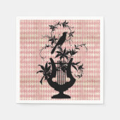 Harlequin Harp Bird Silhouette Cocktail Napkins Servetten (Voorkant)