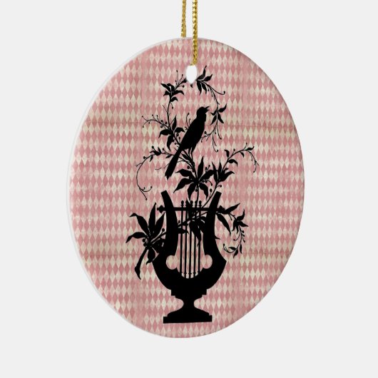 Harlequin Harp Bird Silhouette Ornament (Rechts)