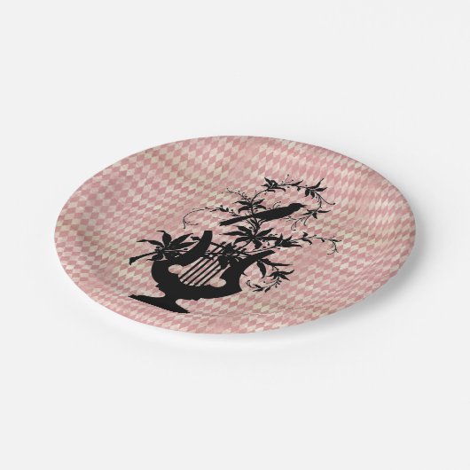 Harlequin Harp Bird Silhouette Paper Borden Papieren Bordje (Gekanteld)