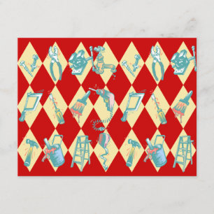 Harlequin Home fix Tool Housewarming Invitation Kaart