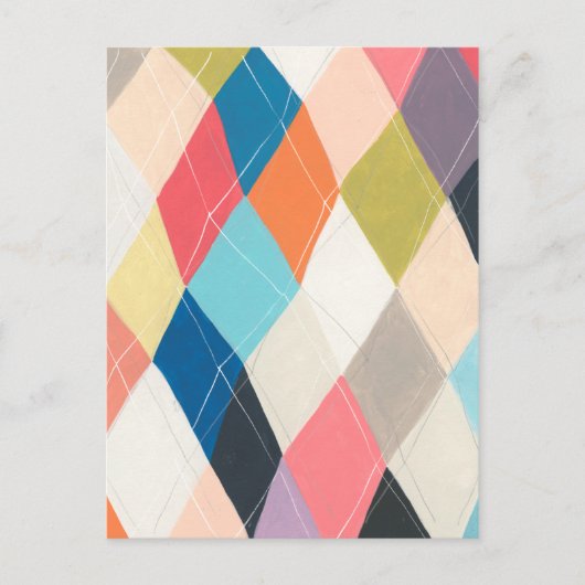 Harlequin Hopscotch - Argyle Pattern Briefkaart (Voorkant)