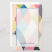Harlequin Hopscotch - Argyle Pattern Briefpapier (Voorkant / Achterkant)