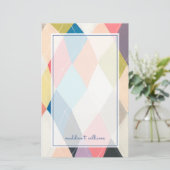Harlequin Hopscotch - Argyle Pattern Briefpapier (Staand voorkant)