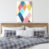 Harlequin Hopscotch - Argyle Pattern Canvas Afdruk (Insitu (Slaapkamer))