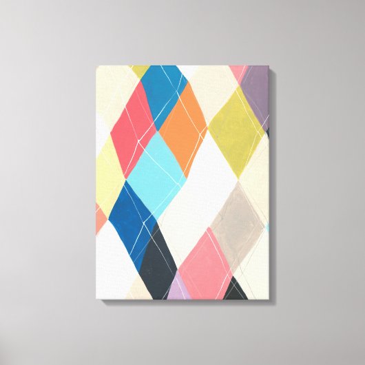 Harlequin Hopscotch - Argyle Pattern Canvas Afdruk (Voorkant)