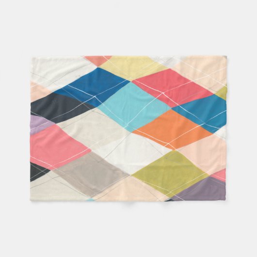 Harlequin Hopscotch - Argyle Pattern Fleece Deken (Voorkant (Horizontaal))