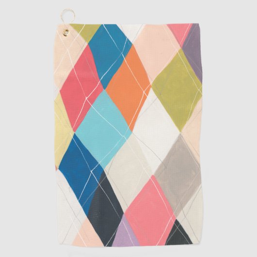 Harlequin Hopscotch - Argyle Pattern Golfhanddoek (Voorkant)
