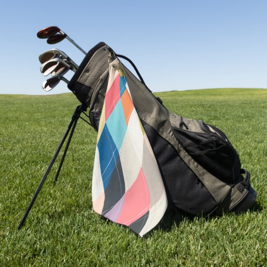Harlequin Hopscotch - Argyle Pattern Golfhanddoek (Groen)