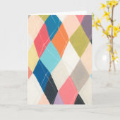 Harlequin Hopscotch - Argyle Pattern Kaart (Gele Bloem)