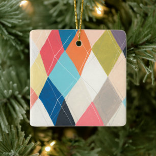 Harlequin Hopscotch - Argyle Pattern Keramisch Ornament