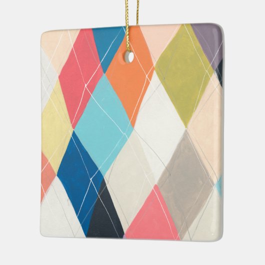 Harlequin Hopscotch - Argyle Pattern Keramisch Ornament (Links)