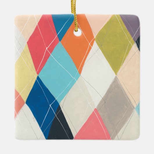 Harlequin Hopscotch - Argyle Pattern Keramisch Ornament (Voorkant)