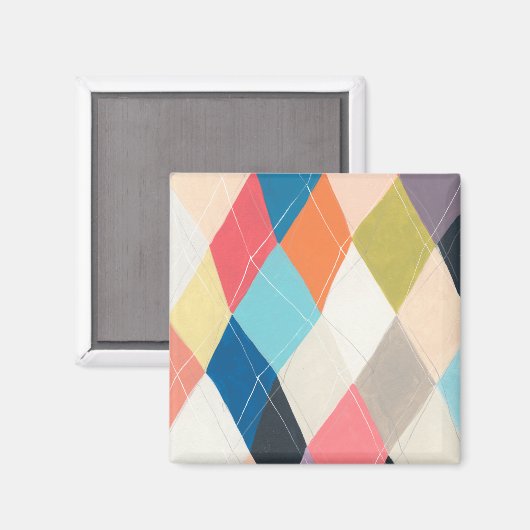 Harlequin Hopscotch - Argyle Pattern Magneet (Voorkant / Achterkant)