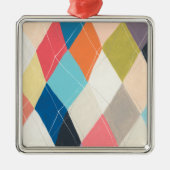 Harlequin Hopscotch - Argyle Pattern Metalen Ornament (Voorkant)