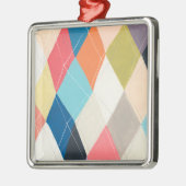 Harlequin Hopscotch - Argyle Pattern Metalen Ornament (Links)