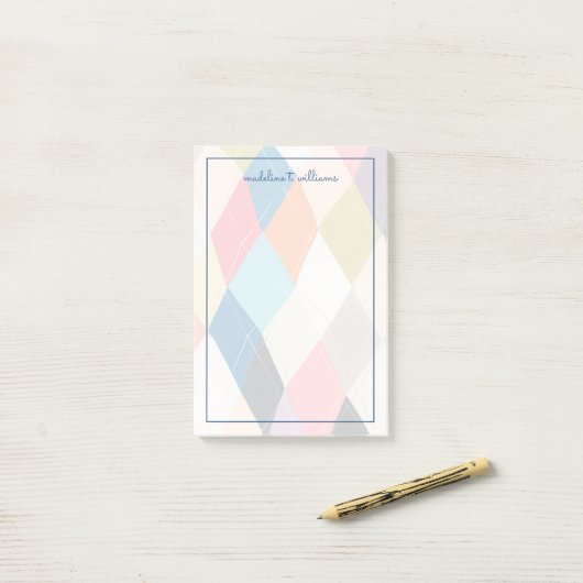 Harlequin Hopscotch - Argyle Pattern Post-it® Notes (Op bureau)