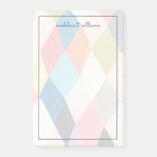 Harlequin Hopscotch - Argyle Pattern Post-it® Notes
