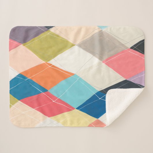 Harlequin Hopscotch - Argyle Pattern Sherpa Deken (Voorkant (horizontaal))