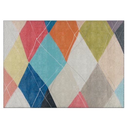 Harlequin Hopscotch - Argyle Pattern Snijplank (Voorkant)