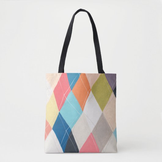 Harlequin Hopscotch - Argyle Pattern Tote Bag (Voorkant)
