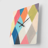 Harlequin Hopscotch - Argyle Pattern Vierkante Klok (Hoek)