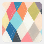 Harlequin Hopscotch - Argyle Pattern Vierkante Sticker (Voorkant)