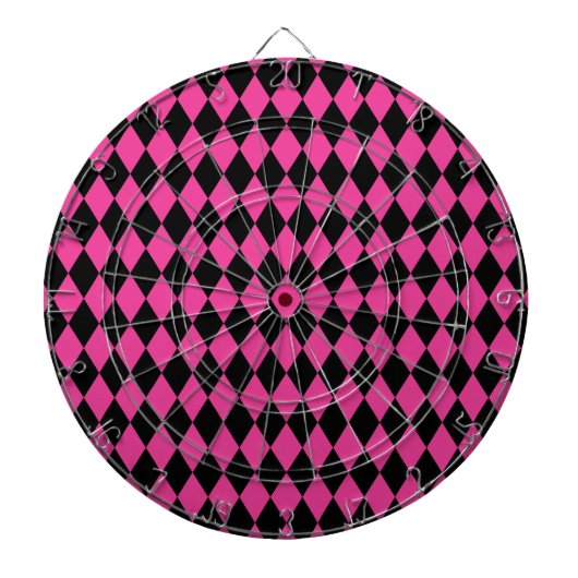 Harlequin Hot Pink en Black Dartbord (Voorkant)