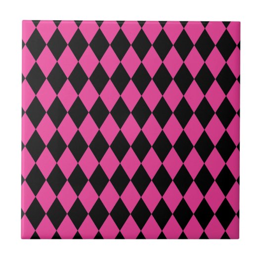 Harlequin Hot Pink en Black Tegeltje (Voorkant)