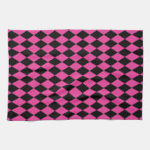 Harlequin Hot Pink en Black Theedoek (Horizontaal)