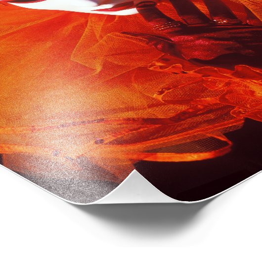 Harlequin in het Sinaasappel bij het carnaval van  Foto Afdruk (Hoek)