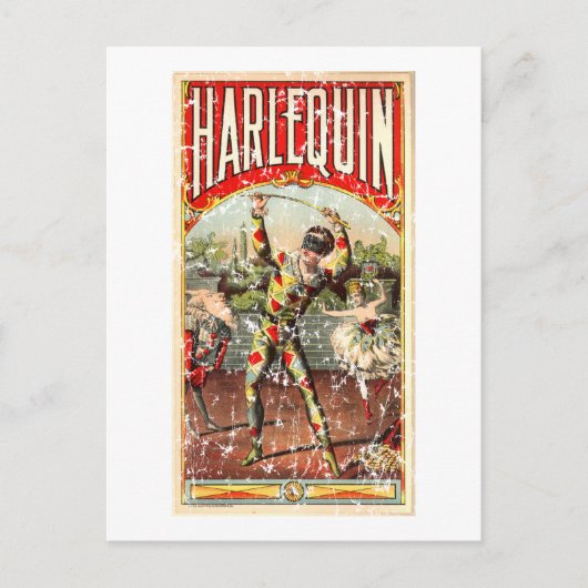 Harlequin - in nood briefkaart (Voorkant)