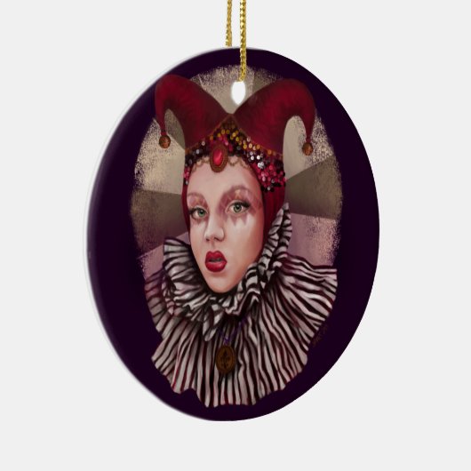 Harlequin Jester  Keramisch Ornament (Rechts)