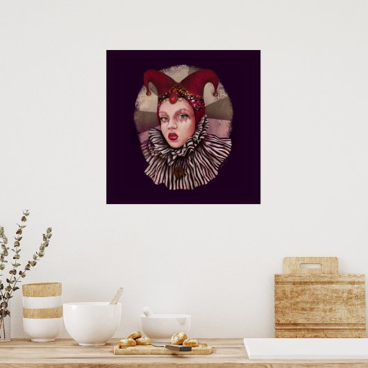 Harlequin Jester Poster (Keuken)
