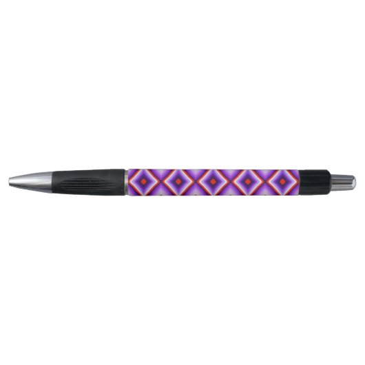 Harlequin Jester Purple Checkered Pattern Pen (Voorkant)