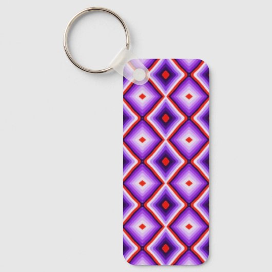 Harlequin Jester Purple Checkered Pattern Sleutelhanger (Voorkant)