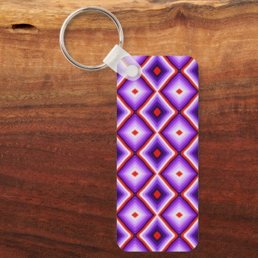 Harlequin Jester Purple Checkered Pattern Sleutelhanger (Voorkant)