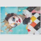 Harlequin Koningin Abstract Groot Meubel Decoupage Tissuepapier (Voorkant)