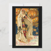 Harlequin Lady Flat Halloween Card Bedankkaart (Voorkant)