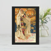 Harlequin Lady Flat Halloween Card Bedankkaart (Staand voorkant)