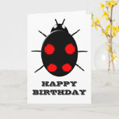 Harlequin Ladybird Wenskaart Kaart (Gele Bloem)