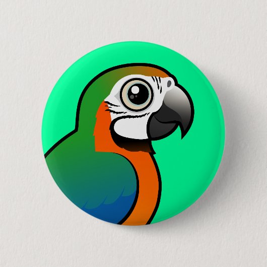 Harlequin Macaw Ronde Button 5,7 Cm (Voorkant)