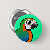 Harlequin Macaw Ronde Button 5,7 Cm (Voorkant /achterkant)