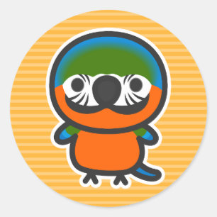 Harlequin Macaw Ronde Sticker
