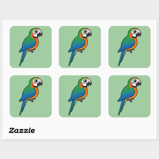 Harlequin Macaw Vierkante Sticker (Vel)