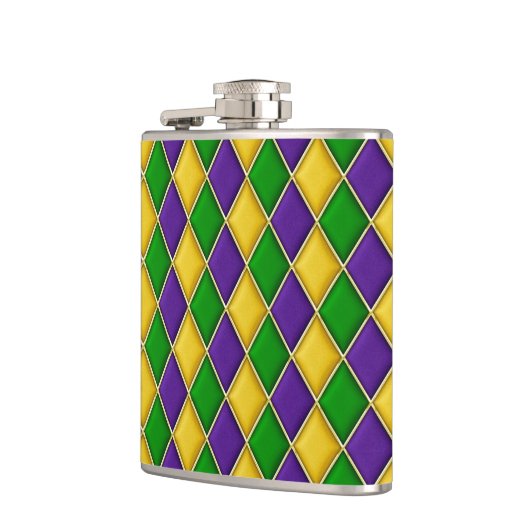 Harlequin Mardi Gras Heupfles (Links)