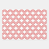 Harlequin Marokkaanse Checker DIY Kleuren Wit Rood Inpakpapier Vel (Voorkant 2)