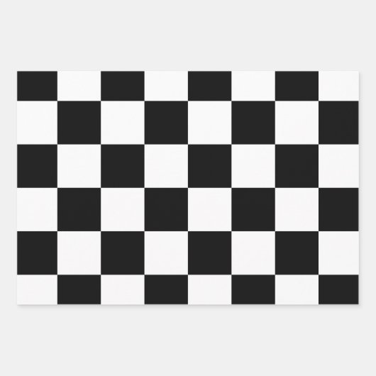 Harlequin Marokkaanse Checker DIY Kleuren Wit Zwar Inpakpapier Vel (Voorkant 3)