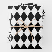 Harlequin Marokkaanse Checker DIY Kleuren Wit Zwar Inpakpapier Vel (In situ)