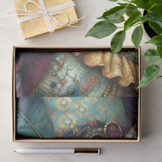 Harlequin Masquerade Clown Decoupage Tissuepapier (Geschenk)