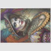 Harlequin Masquerade Clown Decoupage Tissuepapier (Voorkant)